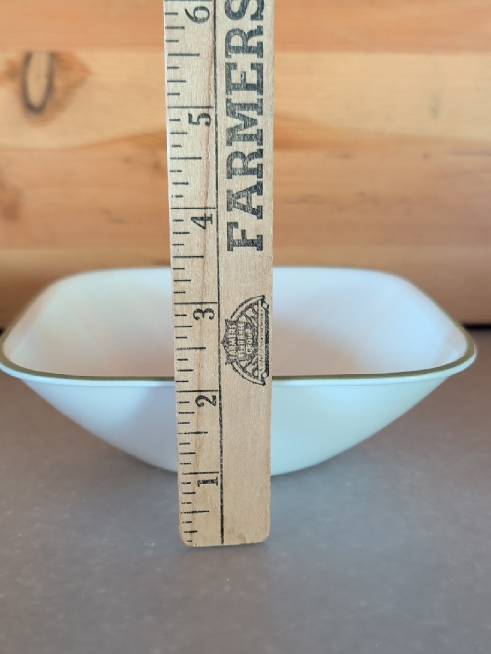 Corelle ,White Ceramic Square Bowls with Olive Green Rim - Set of 4 ๐๐๐ - Picture 9 of 11